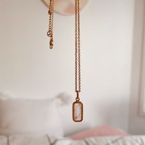 Mejuri Rose Quartz Necklace